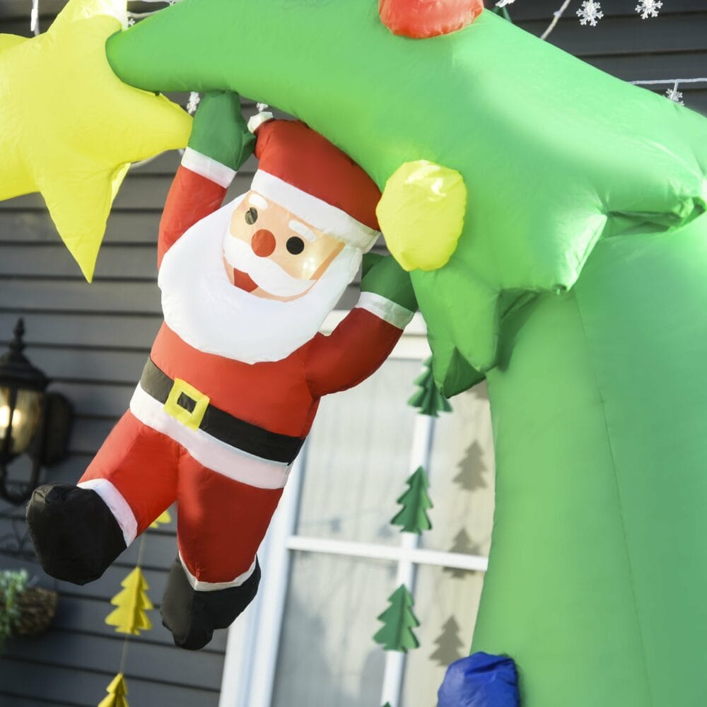 Aufblasbarer Weihnachtsbaum Weihnachtsmann 223cm LED