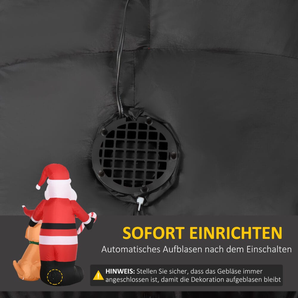 Aufblasbarer Weihnachtsmann 157cm mit Hund