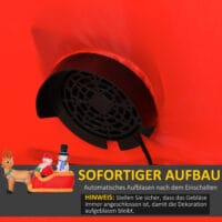 Aufblasbarer Weihnachtsmann auf Schlitten beleuchtet 200cm