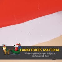 Aufblasbarer Weihnachtsmann mit Rentieren 125cm