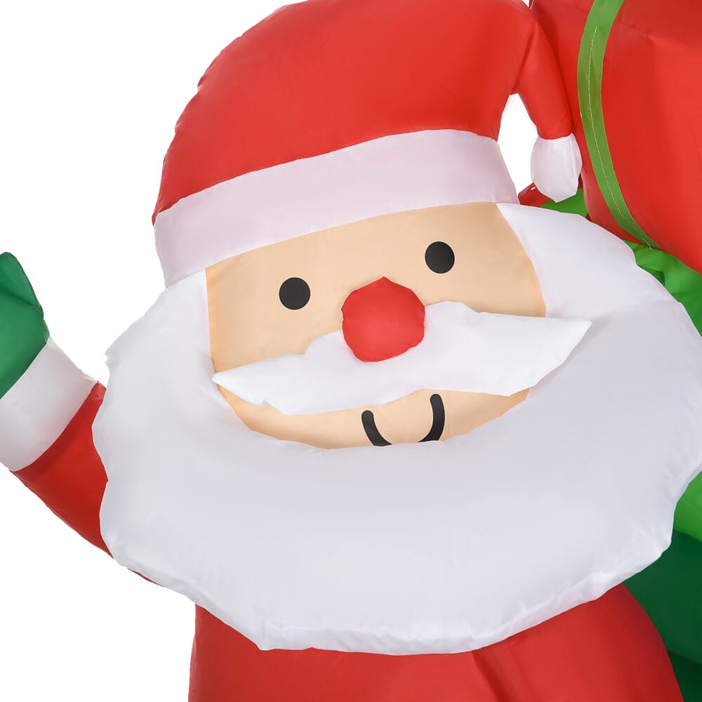 Aufblasbarer Weihnachtsmann mit Rentieren 125cm