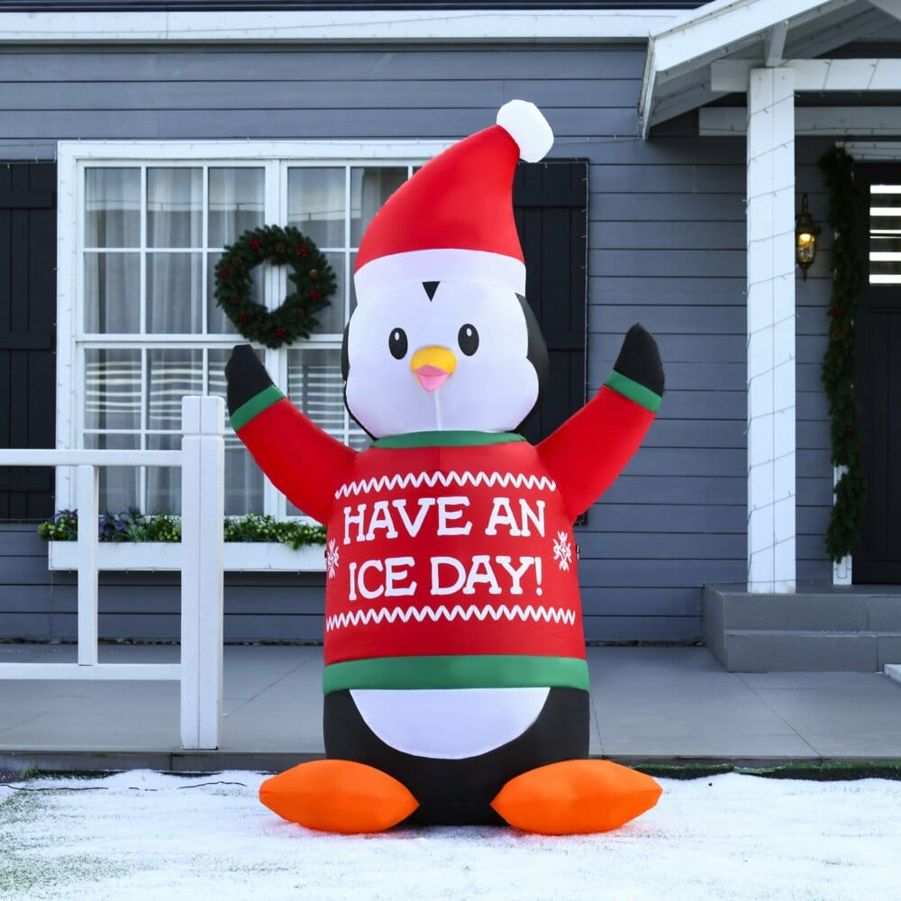 Aufblasbarer XL Pinguin 188cm beleuchtet