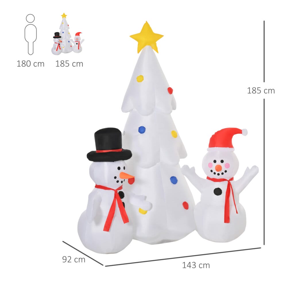 Aufblasbarer XL Schneemann 180cm beleuchtet
