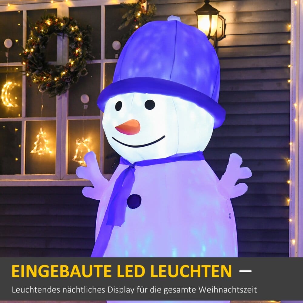 Aufblasbarer XL Schneemann mit Drehlichtern 180cm