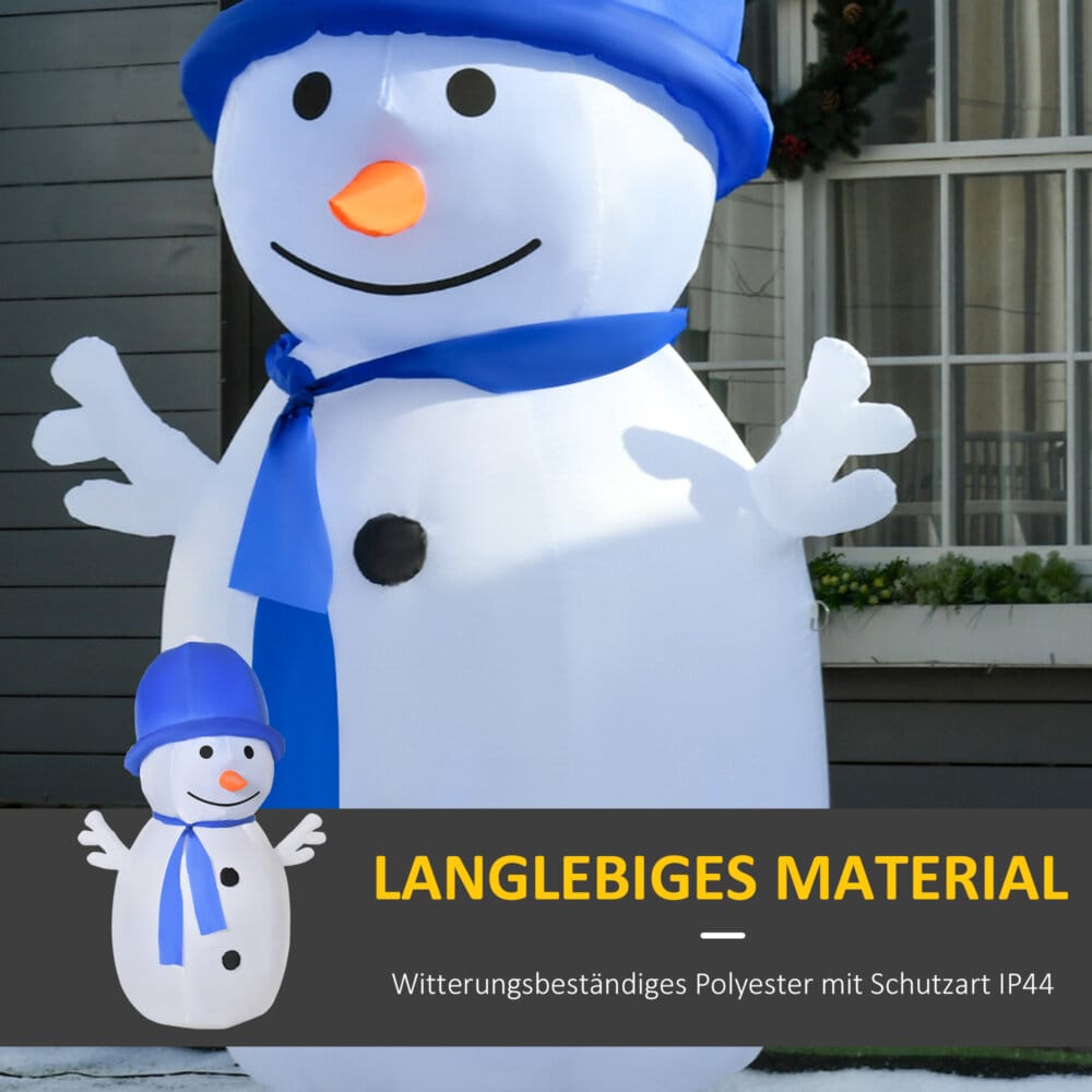 Aufblasbarer XL Schneemann mit Drehlichtern 180cm
