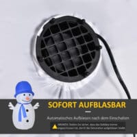 Aufblasbarer XL Schneemann mit Drehlichtern 180cm