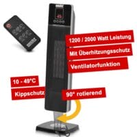 Automatik Elektroheizung mit Fernbedienung 2000W Heizlüfter