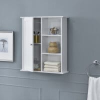 Badezimmerschrank Anderlecht 71x60x18 cm Regal mit Ablagen Weiss