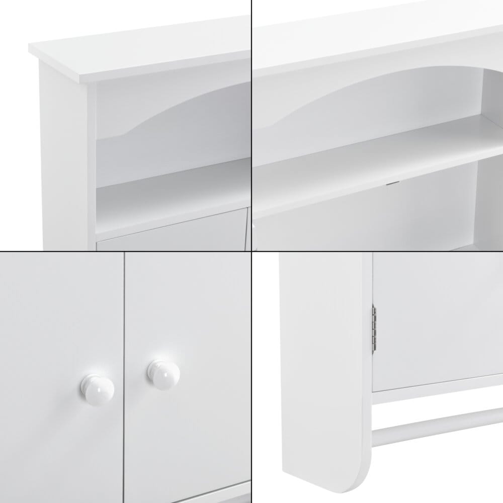 Badezimmerschrank Graz 61x53x15 cm mit Handtuchhalter Weiss MDF