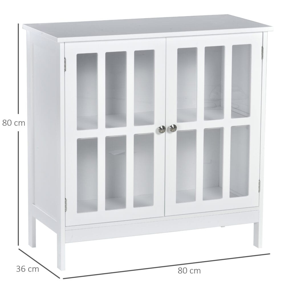 Badezimmerschrank Küchenschrank Vitrine mit 2 Türen 80 x 36 x 80 cm