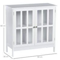Badezimmerschrank Küchenschrank Vitrine mit 2 Türen 80 x 36 x 80 cm