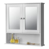 Badezimmerschrank Linz 58x56x13 cm mit Spiegel MDF Weiss