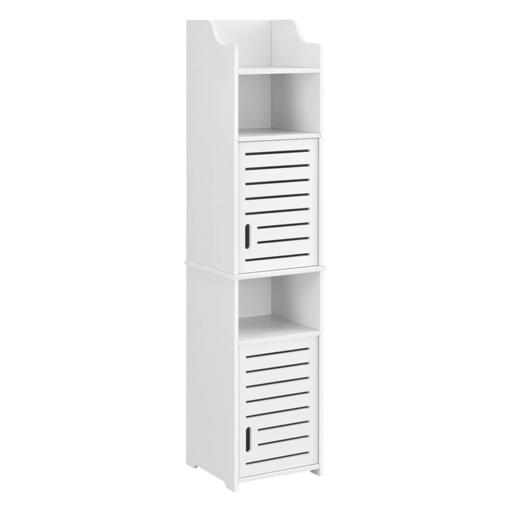 Badezimmerschrank Mora 135x32x32 cm mit 3 Ablagen WPC Weiss