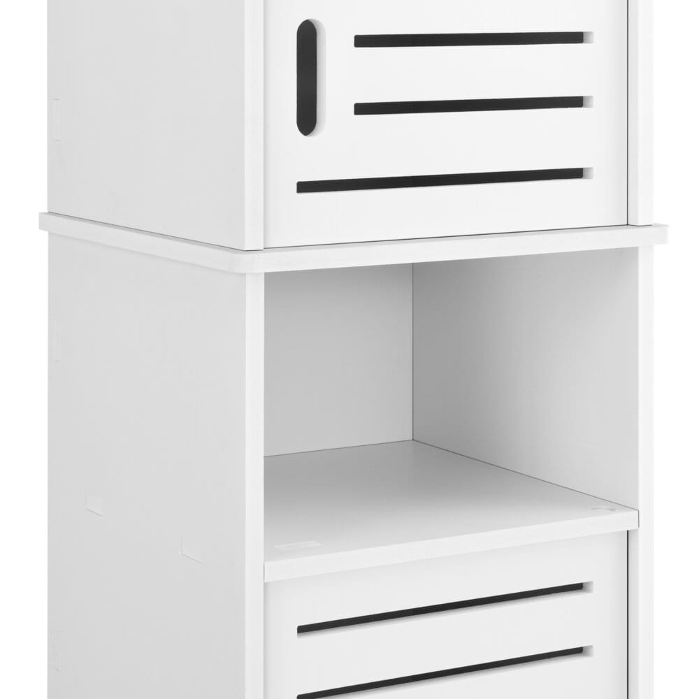 Badezimmerschrank Mora 135x32x32 cm mit 3 Ablagen WPC Weiss