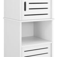 Badezimmerschrank Mora 135x32x32 cm mit 3 Ablagen WPC Weiss