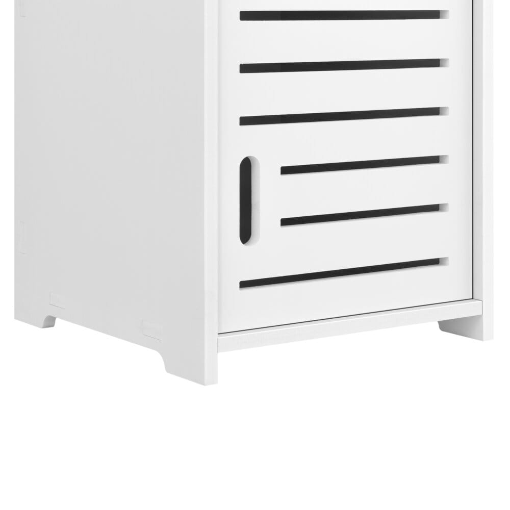 Badezimmerschrank Mora 135x32x32 cm mit 3 Ablagen WPC Weiss