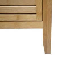 Badezimmerschrank Regal Kommode 4 Türen Bambus 100x50x30cm