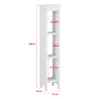 Standregal Quara mit 3 Ablagen 80x17x17cm Weiss