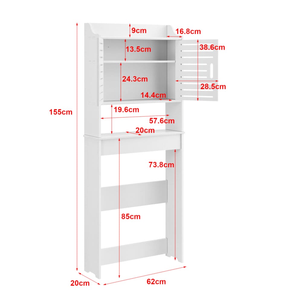 Badezimmerschrank Storfors 155x62x20 cm WPC Weiss