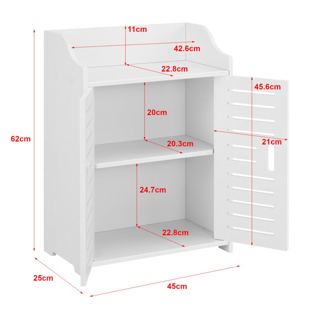 Badezimmerschrank Trosa 62x45x25 cm WPC Weiss