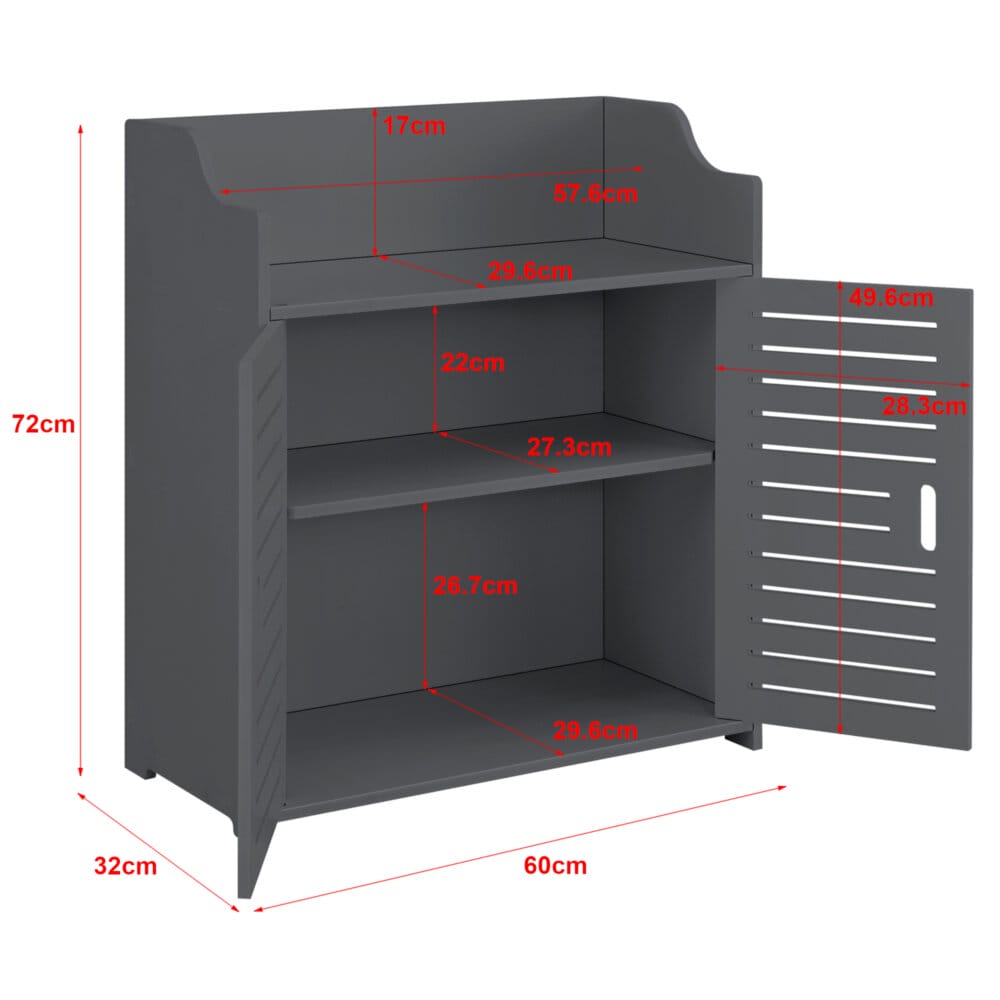 Badezimmerschrank Trosa 72x60x32 cm WPC Dunkelgrau