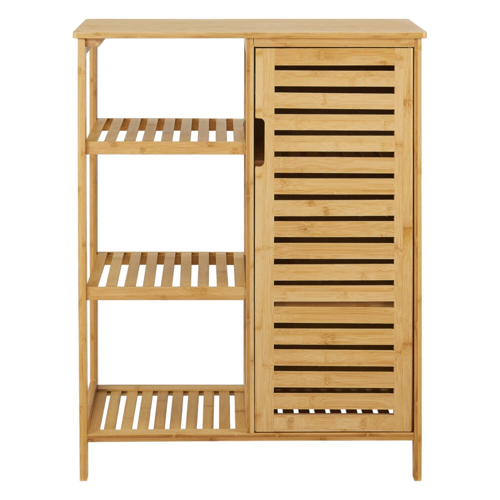 Badezimmerschrank Vetlanda Bambus 87x66x33 cm