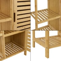 Badezimmerschrank Vetlanda Bambus 87x66x33 cm