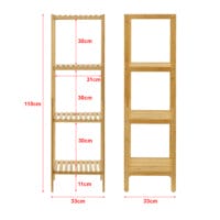 Badregal Lierne mit 4 Ablagen 33x33x110cm Bambus