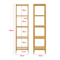 Badregal Lierne mit 5 Ablagen 33x33x140cm Bambus