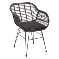 Balkon-Set Rattan 2x Stuhl und Tisch anthrazit