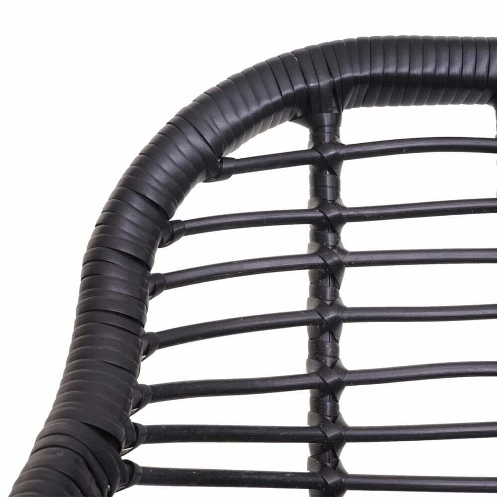Balkon-Set Rattan 2x Stuhl und Tisch anthrazit