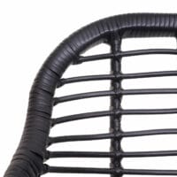 Balkon-Set Rattan 2x Stuhl und Tisch anthrazit