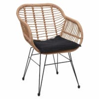 Balkon-Set Rattan 2x Stuhl und Tisch naturfarben
