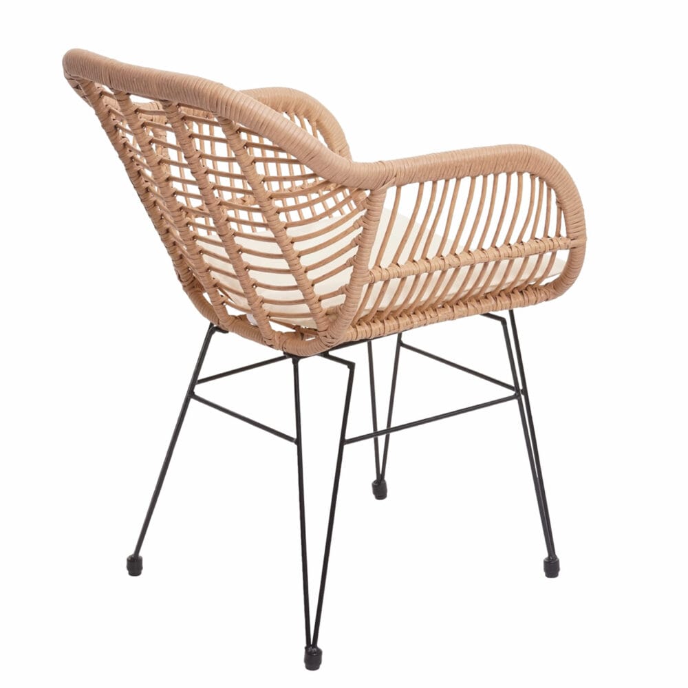 Balkon-Set Rattan 2x Stuhl und Tisch naturfarben