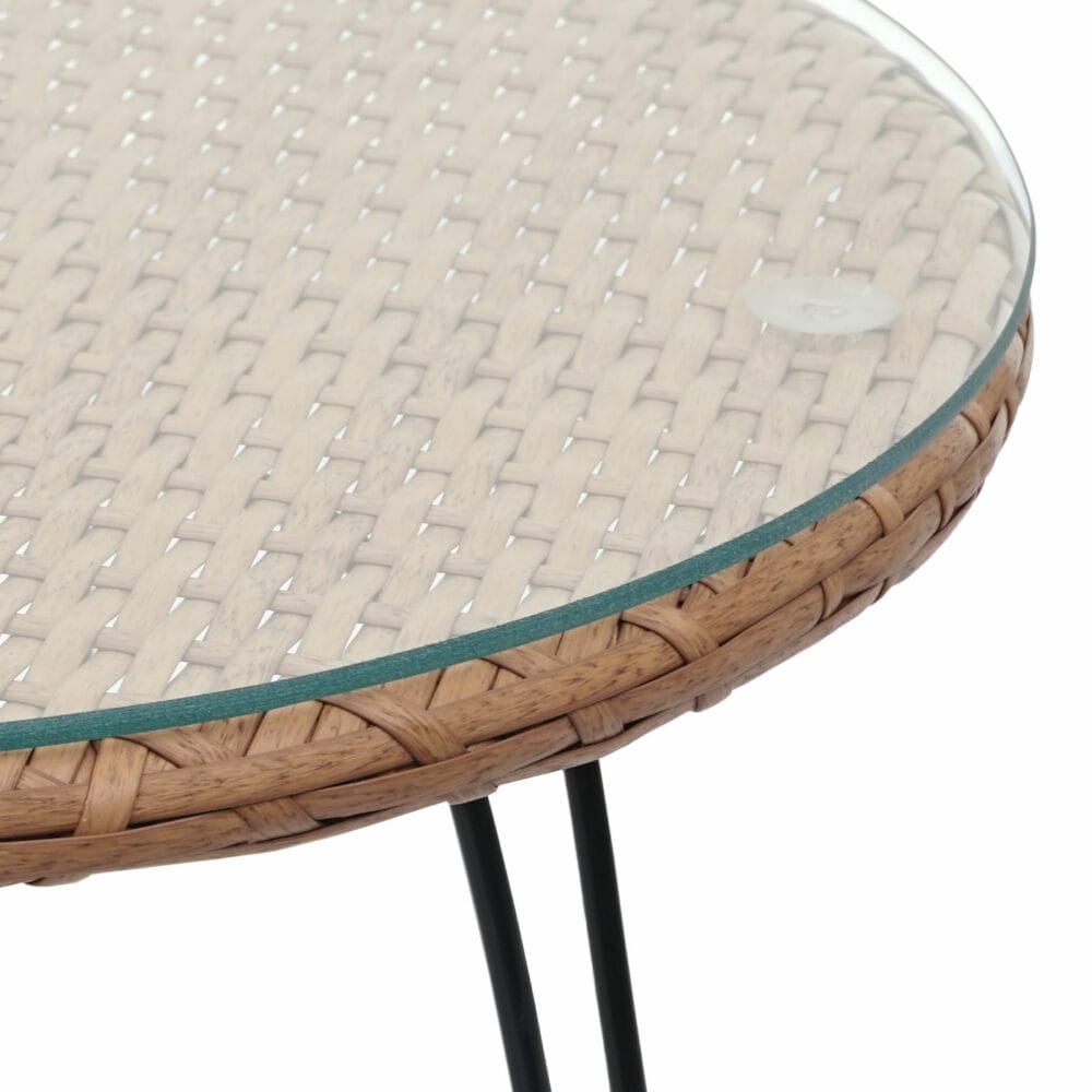 Balkon-Set Rattan 2x Stuhl und Tisch naturfarben