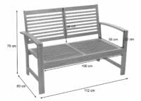 Balkon Sitzgarnitur Akazienholz massiv ~ mit Kissen