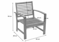 Balkon Sitzgarnitur Akazienholz massiv ~ mit Kissen