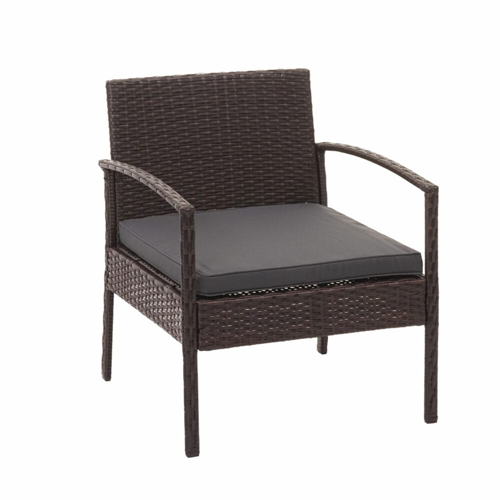 Balkon Sitzgruppe Poly-Rattan 7tlg. Garnitur-Lounge braun