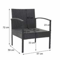 Balkon Sitzgruppe Poly-Rattan 7tlg. Garnitur-Lounge braun