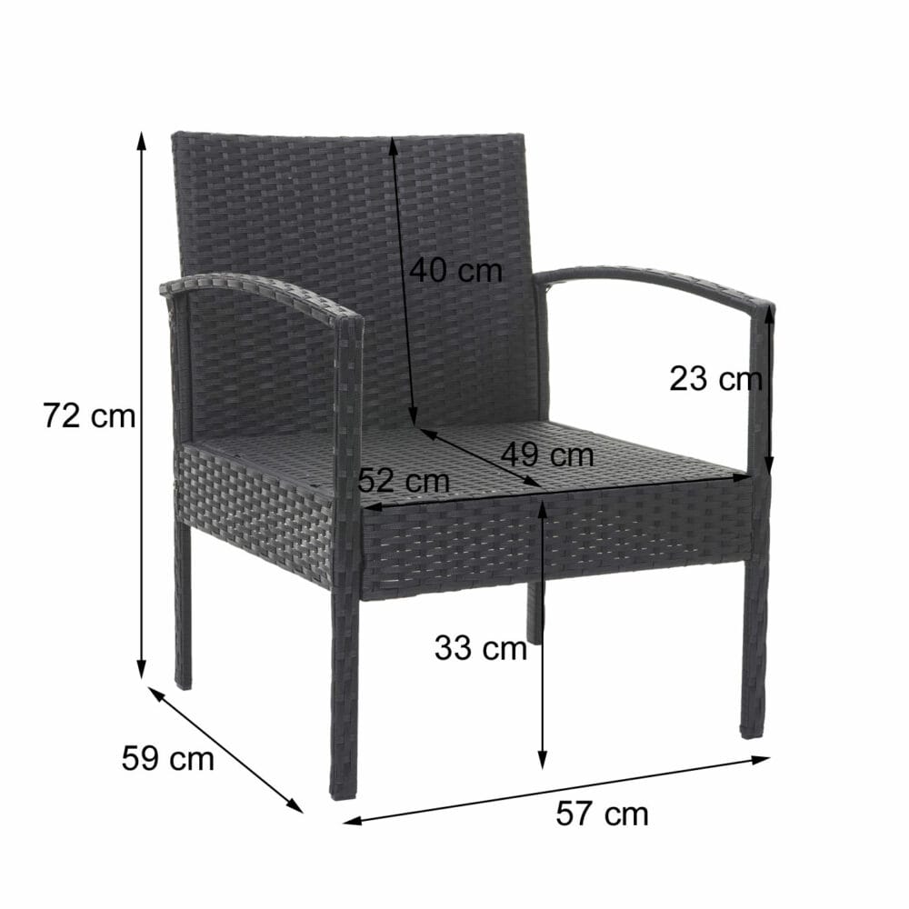 Balkon Sitzgruppe Poly-Rattan 7tlg. Garnitur-Lounge grau