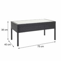 Balkon Sitzgruppe Poly-Rattan 7tlg. Garnitur-Lounge schwarz