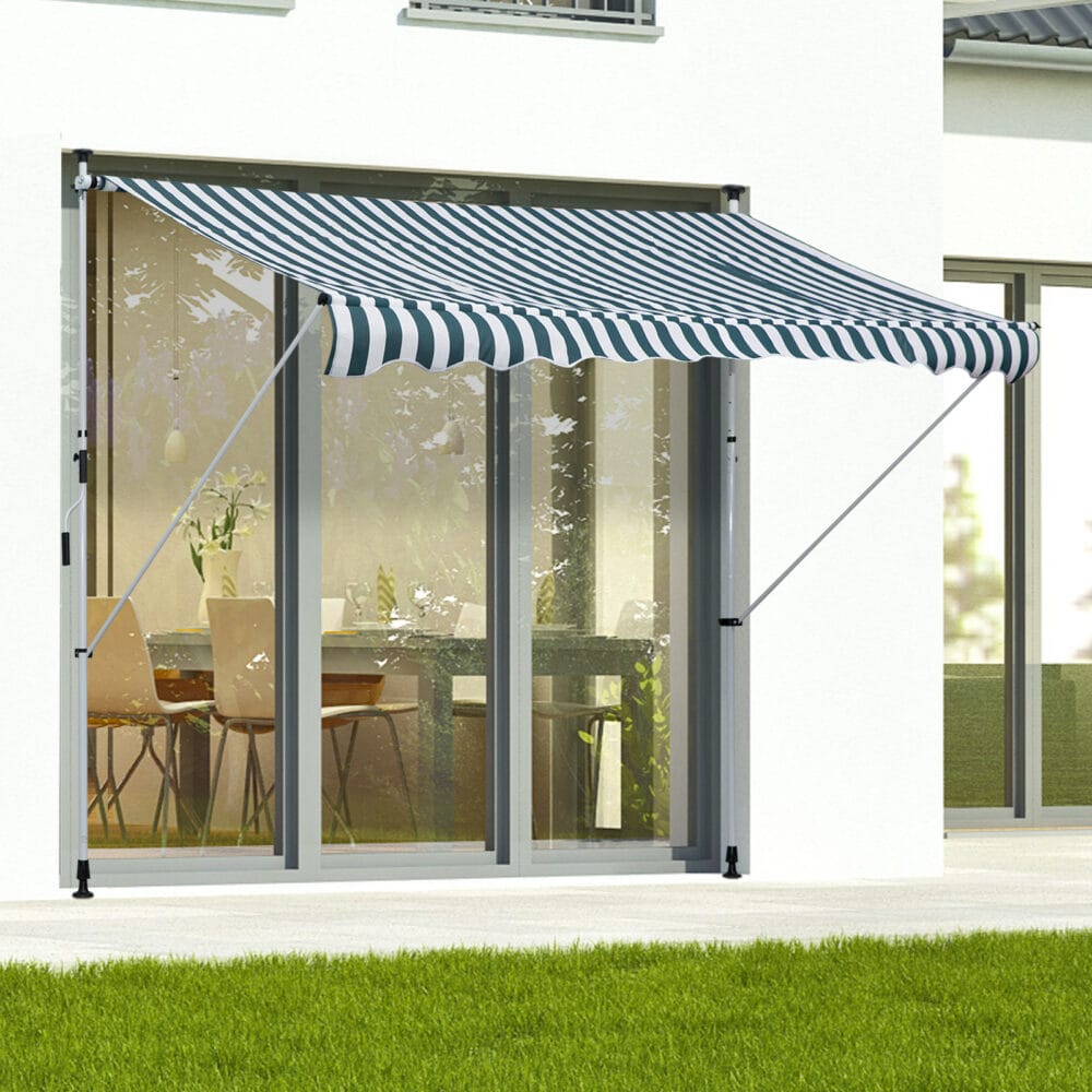 Balkonmarkise 300 x 150cm Grün Sonnenstore Teleskop