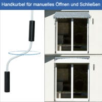 Balkonmarkise 300 x 150cm Grün Sonnenstore Teleskop