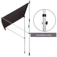 Balkonmarkise Sonnenstore Teleskop 200 x 150cm Grau