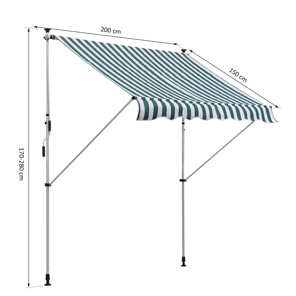 Balkonmarkise Sonnenstore Teleskop 200 x 150cm Grün