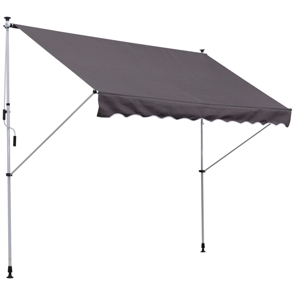 Balkonmarkise Sonnenstore Teleskop 300 x 150cm Grau