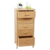 Bambus Kommode Badezimmerschrank Badschrank 100x50x40cm