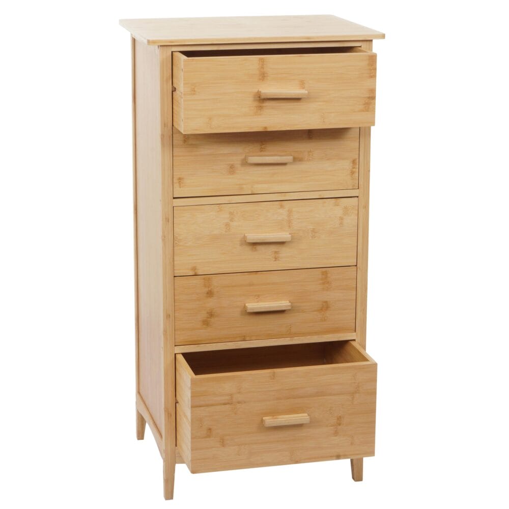 Bambus Kommode Badezimmerschrank Badschrank 100x50x40cm