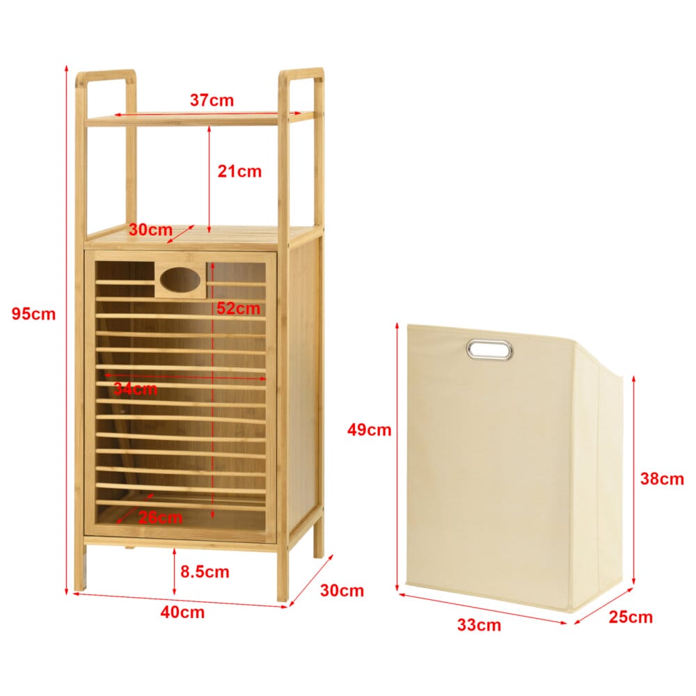 Bambus Wäscheregal Rendalen 40x30x95 cm