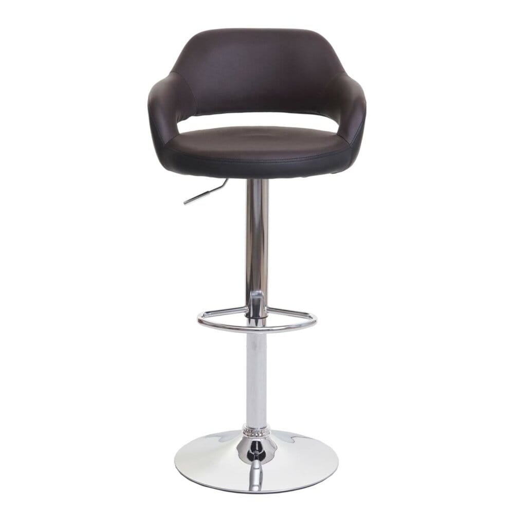 Barhocker Drehhocker mit Lehne Kunstleder braun-schwarz